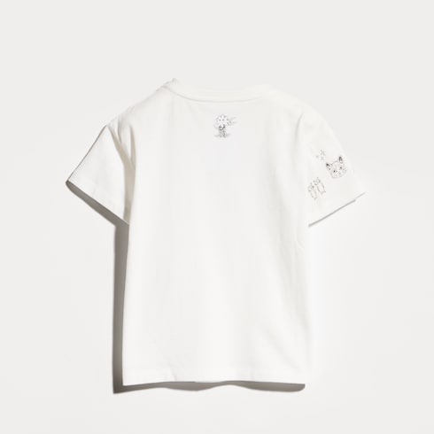 Baby cotton T-shirt with print - white