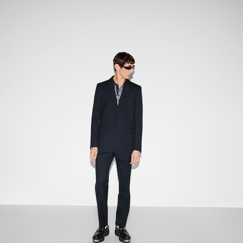 GG wool jacquard suit - dark blue
