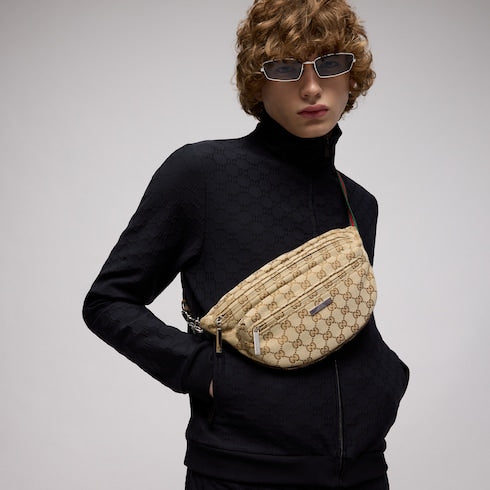 Gucci Tag small crossbody bag - sand and brown GG canvas