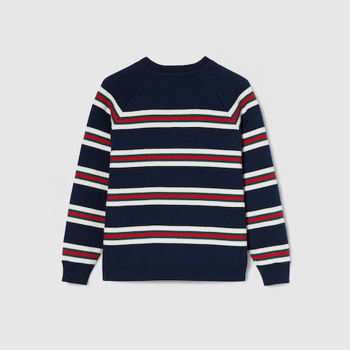 Children's cotton sweater with Web - dark blue