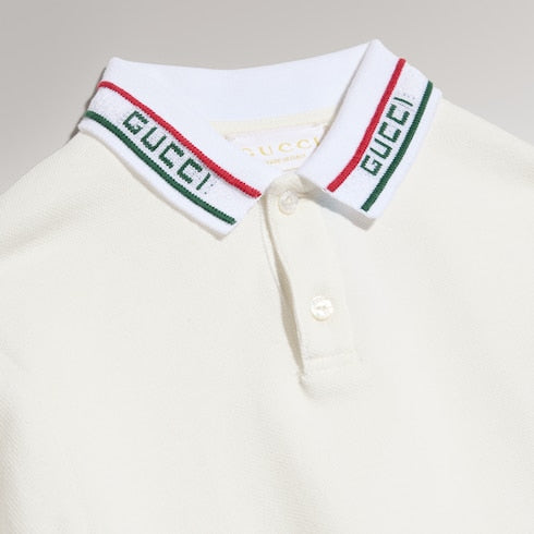 Baby cotton polo shirt - white