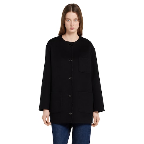 Reversible wool silk jacket - black and grey