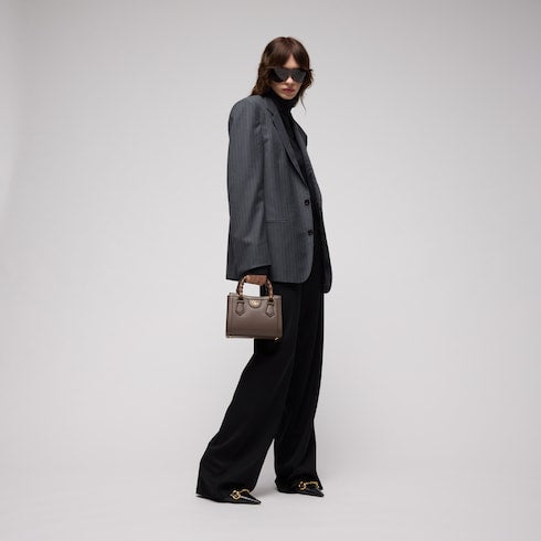 Gucci Diana small tote bag - dark taupe leather