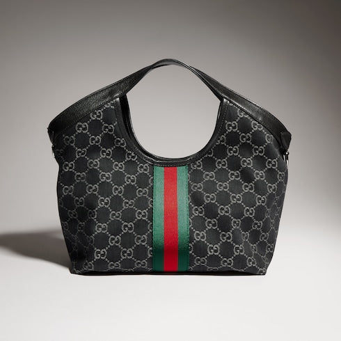 Gucci Giglio small tote bag - black GG denim