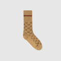 Camel / Brown GG Cotton Socks With Web - Camel / Brown