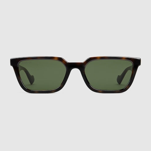 Rectangular-frame sunglases - dark brown injection