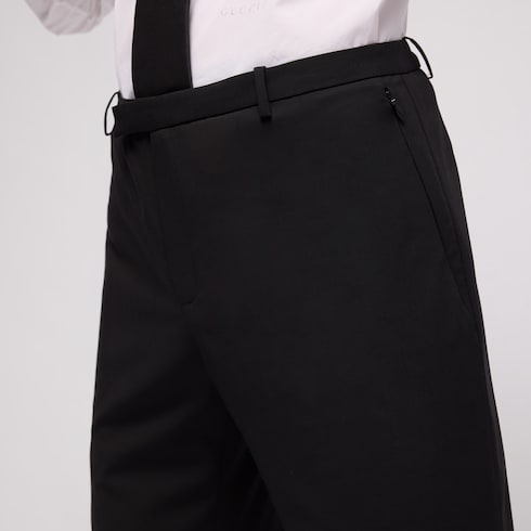 Technical wool blend pants - black