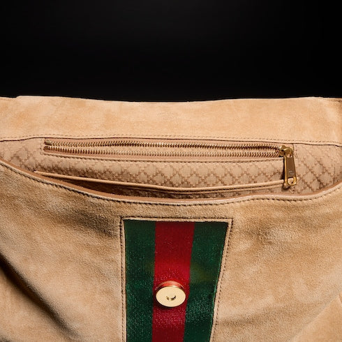 Paparazzo medium top handle bag - sand suede