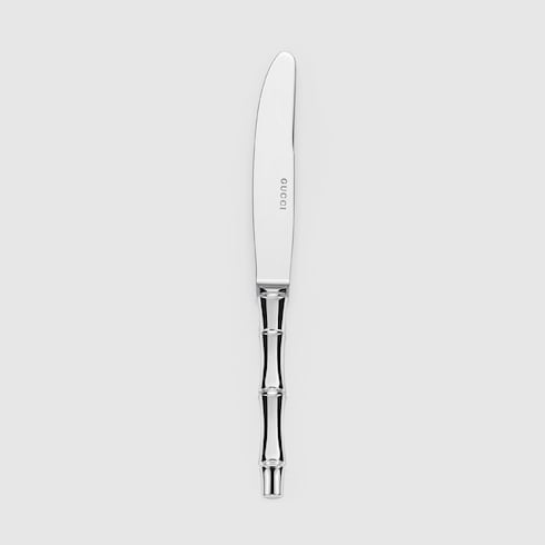 Dessert knives with bamboo motif, set of two - silver-plated brass