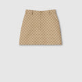 GG cotton canvas jacquard fabric skirt - sand