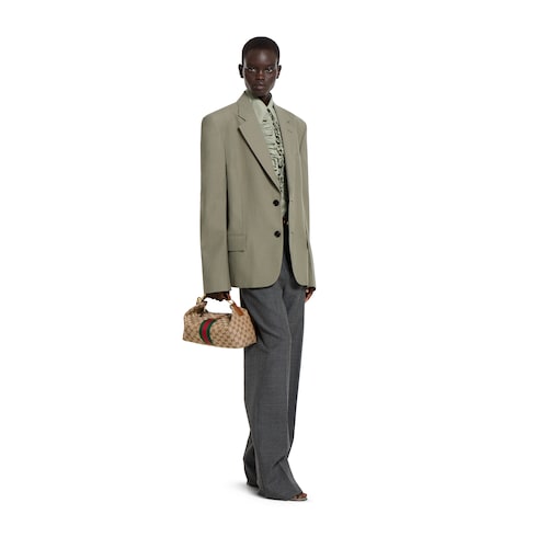 Gucci Vanity medium top handle bag - beige and brown GG canvas