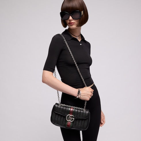 Jetset GG Marmont medium shoulder bag - black leather