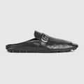 Men's slipper with Double G - black calf hair