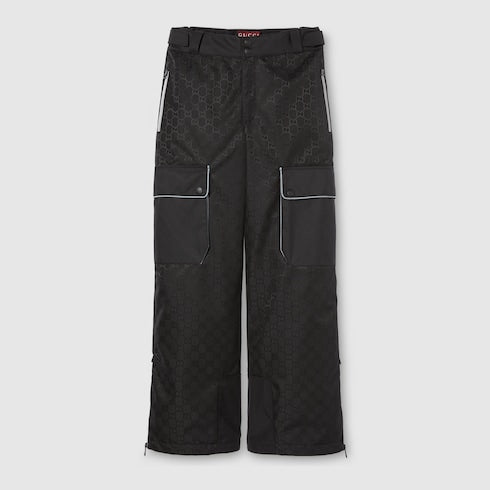 GG technical fabric jacquard pant - black