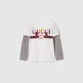 Baby cotton T-shirt - white and light grey