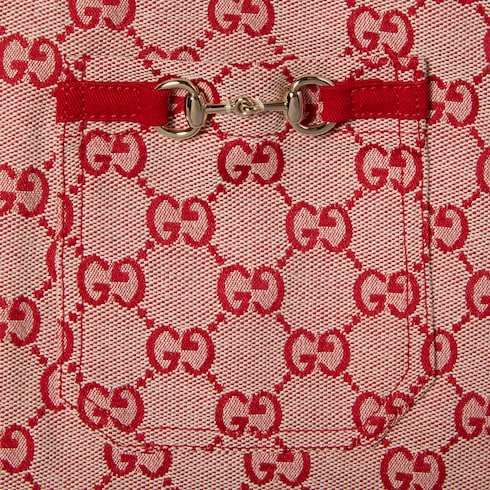 Children's GG canvas dress - red