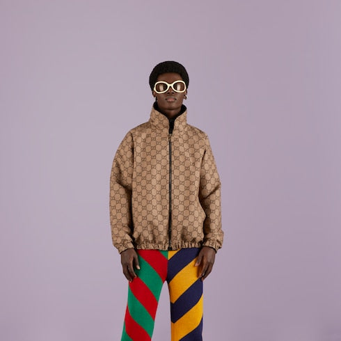 Reversible GG canvas jacket - black
