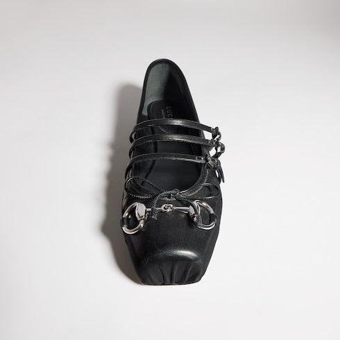 Women's Gucci Horsebit ballet flat - black leather
