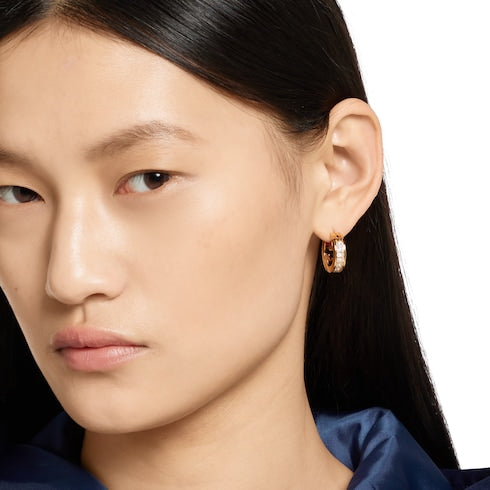 Gucci Blondie crystal mini earrings - light gold-toned brass
