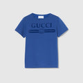 Children's cotton T-shirt with print - blue