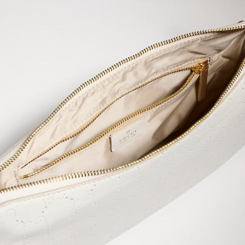 Lady Lunetta Chain small shoulder bag - white GG leather