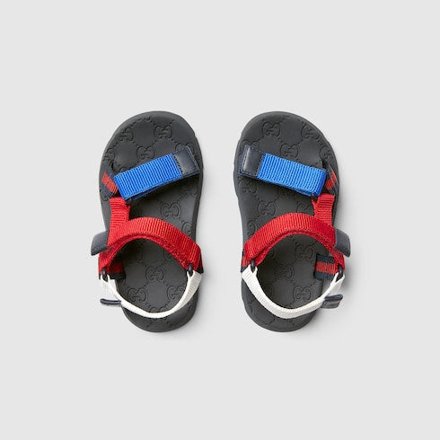 Toddler sandals with Web - blue, red and white