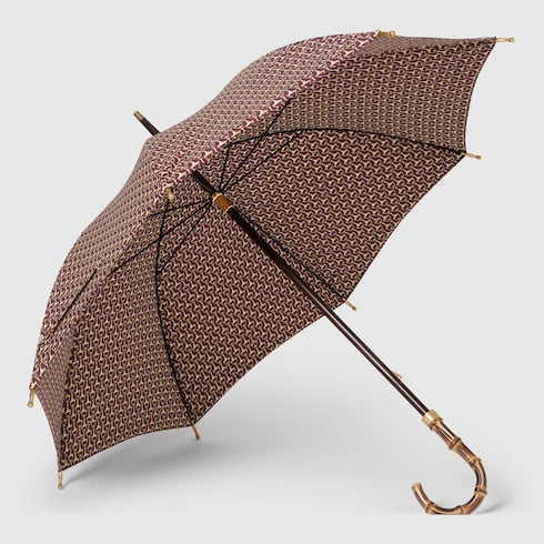 Horsebit print nylon umbrella - red
