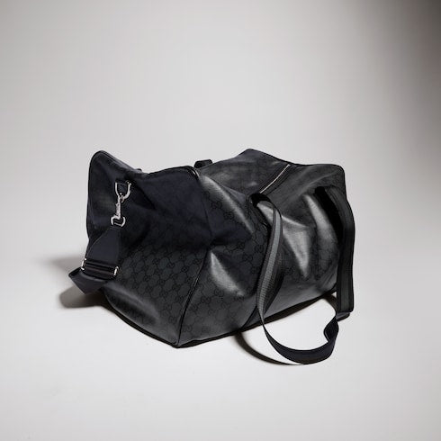 Medium duffle bag with Web - black GG canvas