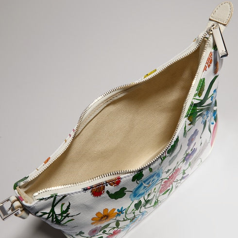 Lady Lunetta small shoulder bag - white and multicolor canvas