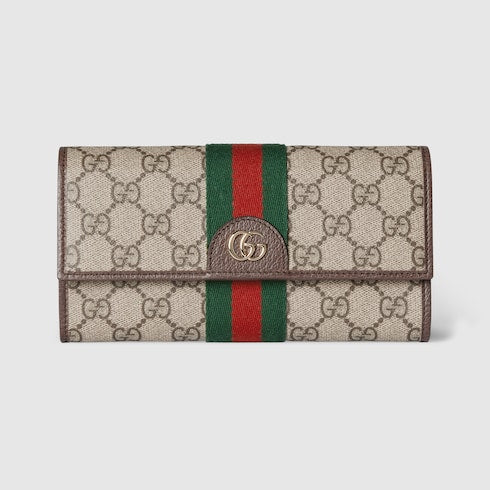 Ophidia continental wallet - beige and brown GG Supreme