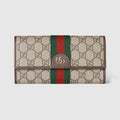 Ophidia continental wallet - beige and brown GG Supreme