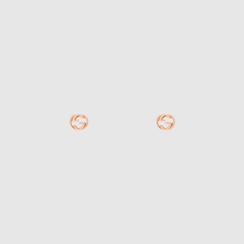 Gucci Interlocking 18k stud earrings - 18k rose gold