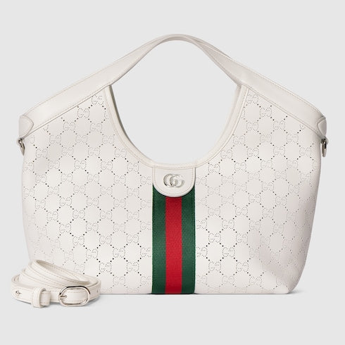 Gucci Giglio small tote bag - white GG leather