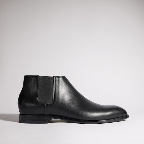 Men's ankle boot - black shiny leather