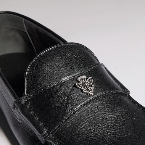 Men's driver with Gucci crest - black leather
