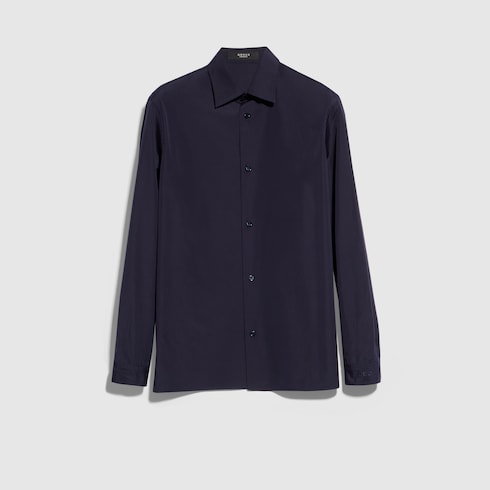Piece dyed cotton poplin shirt - dark blue