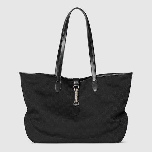 Gucci Jackie medium tote bag - black GG canvas
