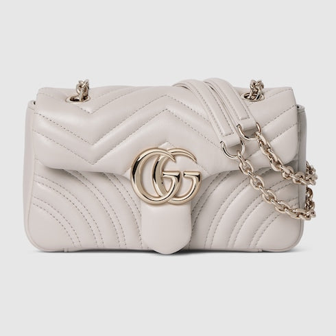 GG Marmont small shoulder bag - light grey leather