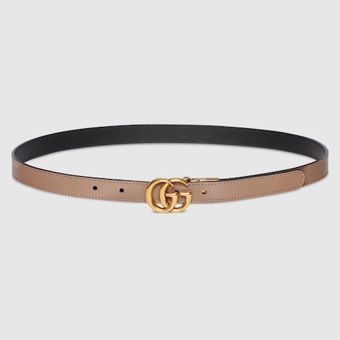 GG Marmont reversible thin belt - neutral at GUCCI.COM. Enjoy Free Delivery and Complimentary Gift Wrapping.