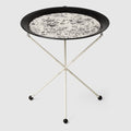 Gucci Flora Sketch print folding table - ivory and black metal