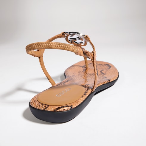 thong sandal with Interlocking G - Women's python