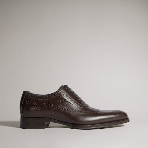 Men's lace-up shoe - dark brown leather