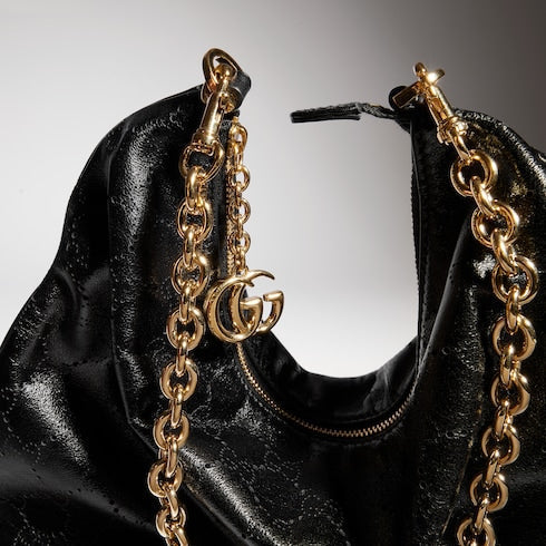 Lady Lunetta Chain medium shoulder bag - black GG leather