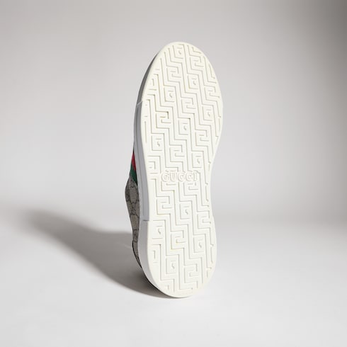 Women's Gucci Ace sneaker with Web - beige and ebony Supreme