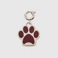 Paw-shaped charm - brass and Rosso Ancora red enamel