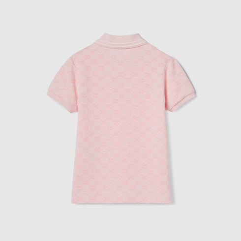Children's GG cotton polo shirt - light pink