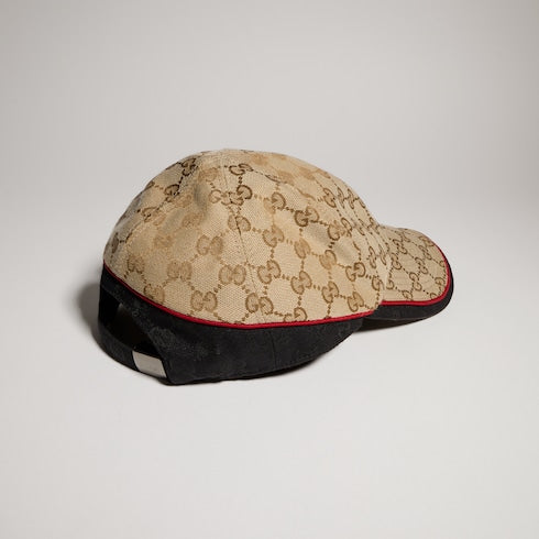 GG cotton canvas baseball hat - sand and black