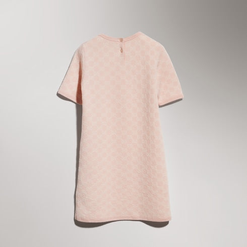 Children's GG wool jacquard dress - light pink