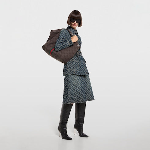 Gucci Giglio large tote bag - dark brown GG canvas