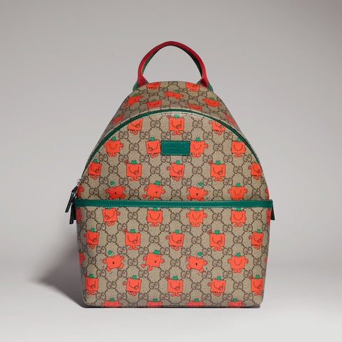 Children's printed GG backpack - beige and brown GG Supreme